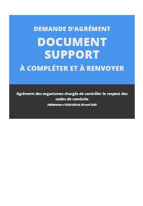 Demande d'agrément - Document support à compléter et à renvoyer