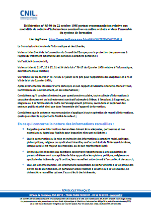 Recommandation - Collecte et traitement d'informations nominatives par les sociétés de transports pour les applications billettiques