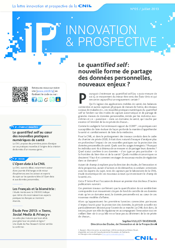 Lettre IP 5 : Le quantified self