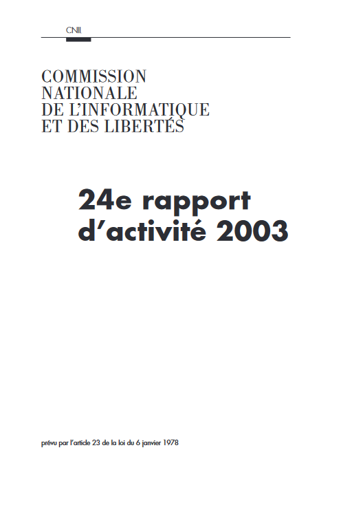 24e rapport d'activité 2003