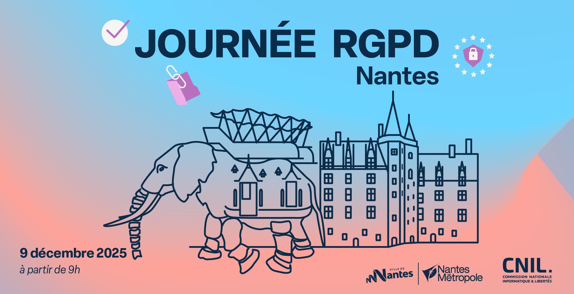 Journée RGPD à Nantes, le 9 décembre 2025 à partir de 9h. Par la Commission nationale de l'informatique et des libertés