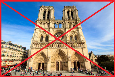 Image d’illustration - Prise de vue vidéo de Notre Dame. Une caméra touristique avec cet angle de vue capterait des images de personnes ainsi que des fenêtres d’habitations privées.