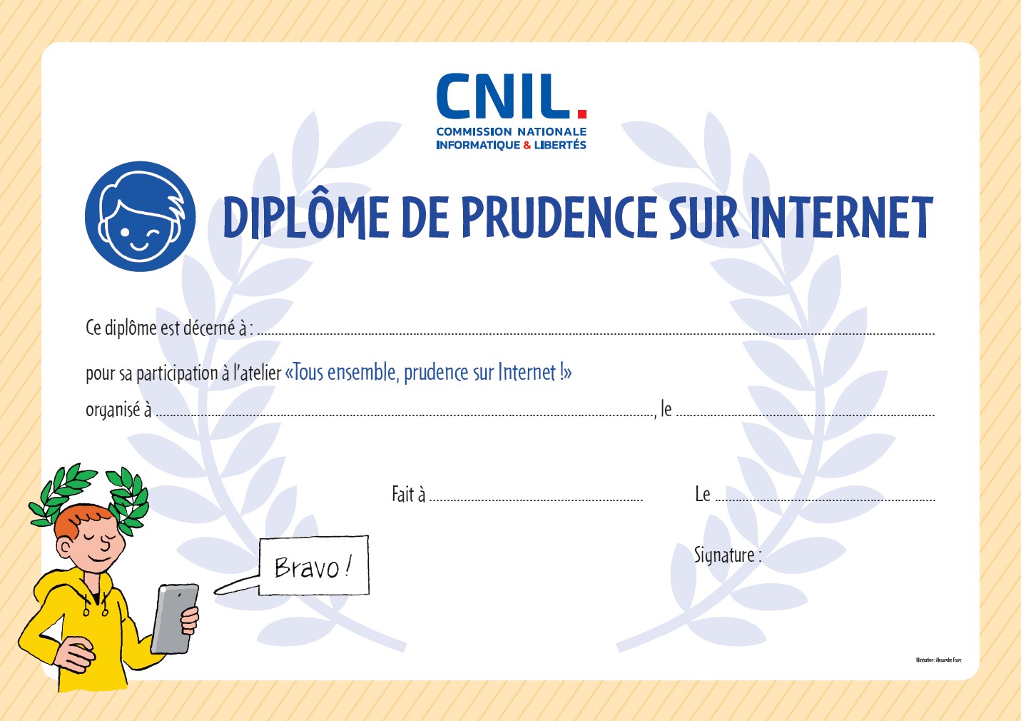 Diplôme de prudence sur Internet